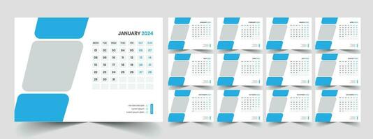 skrivbord kalender mall 2024 vektor