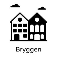 bryggen und wahrzeichen vektor