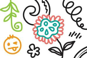 Vektor Illustration von einfach Karikatur Blumen mit Rede Luftblasen und glücklich Gesicht gegen Weiß Hintergrund