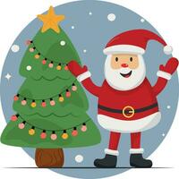 Santa claus mit Weihnachten Baum, Vektor Illustration, Weihnachten