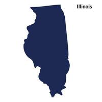 Karta av illinois. Illinois Karta. USA Karta vektor