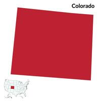 colorado Karta. Karta av colorado i röd. USA Karta vektor