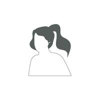 kvinna huvud silhuett, ansikte profil, skiss. hand dragen vektor illustration, isolerat på vit bakgrund. design för inbjudan, hälsning kort, årgång stil.