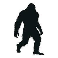 Bigfoot Silhouette Vektor isoliert auf ein Weiß Hintergrund, Yeti Vektor Illustration, ein schwarz Silhouette von ein Bigfoot Tier Vektor