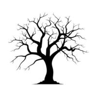 död- träd vektor silhuett fri, skrämmande träd silhuett vektor, halloween läskigt träd vektor illustration