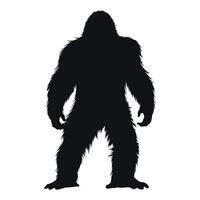 kostenlos Bigfoot Silhouette Vektor isoliert auf ein Weiß Hintergrund, ein schwarz Silhouette von ein Bigfoot Tier Vektor