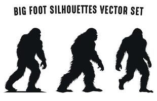 Bigfoot Vektor Silhouetten Clip Art bündeln, ein einstellen von Yeti Vektor Abbildungen kostenlos