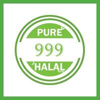 design med halal blad design 999 vektor