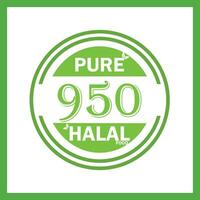 Design mit halal Blatt Design 950 vektor