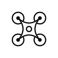 Quadcopter oder Quadrotor Drohne Symbol im Linie Stil Design isoliert auf Weiß Hintergrund. editierbar Schlaganfall. vektor