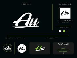 abstrakt au Logo Brief, Monogramm aw au bekleidung Luxus Mode Logo zum Kleidung Geschäft vektor
