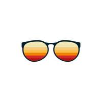 årgång solglasögon med gul och orange Ränder. elegans tillbehör till skydda ögon från Sol med eleganta linser och plast vektor ramar.