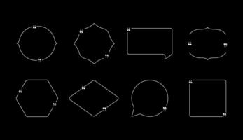 Dialog Frames mit Zitat Markierungen Satz. Kommunikation mit Zitate und Konversation Dialog mit Bemerkungen zum Netz und Kunst Vektor Diskussion