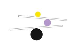 abstrakt balans av geometrisk former. bollar och plattor balans på kant av varje Övrig minimalistisk harmoni och naturlig vektor fullständighet.