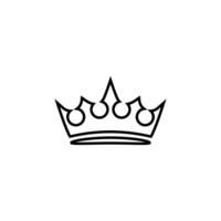 schwarz Monarch Tiara Symbol. skizzieren heraldisch Diadem von Lizenzgebühren und Leistung mit Luxus Dekoration im Jahrgang mittelalterlich Vektor Stil