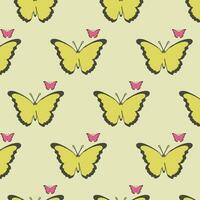 Schmetterling nahtlos Muster Design zum Stoff, Tasche, Hintergrund, Verpackung Papier. vektor