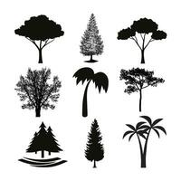Wald Bäume Silhouette Vektor Illustration auf ein Weiß Hintergrund.