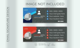 moderne und minimalistische E-Mail-Signatur oder E-Mail-Fußzeilenvorlage vektor