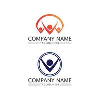Menschen-Logo und Vektor-Familiensymbol erfolgreich Logo-Community vektor