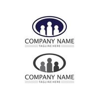 människor logotyp och vektor familj ikon framgång logotyp gemenskap