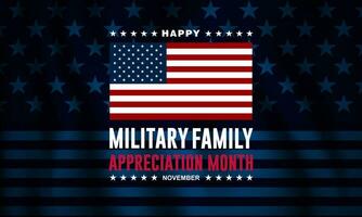 glücklich National Veteranen und Militär- Familie Anerkennung Monat ist November. Hintergrund Vektor Illustration