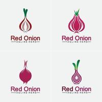 rote zwiebel logo vektor icon illustration design template