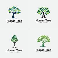 människor träd vektor logotyp mall illustration design
