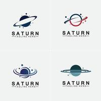 planet saturn logotyp vektor illustration design