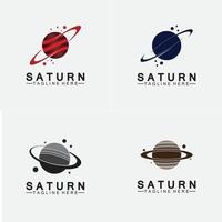 planet saturn logotyp vektor illustration design