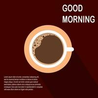 Kaffee Tasse mit Kaffee und Text gut Morgen Vektor Illustration