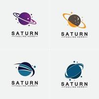 Planet Saturn-Logo-Vektor-Illustration-Design vektor