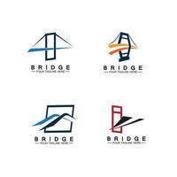 Brücke Logo Vektor Icon Illustration Design-Vorlage