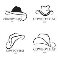 cowboyhatt logotyp ikon vektor designmall