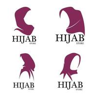 hijab logotyp vektor ikon formgivningsmall