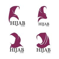 Hijab-Logo-Vektor-Icon-Design-Vorlage vektor