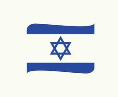 Israel flagga emblem band mitten öst Land ikon vektor illustration abstrakt design element
