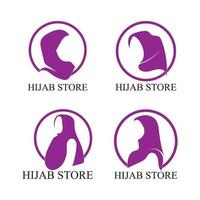 Hijab-Logo-Vektor-Icon-Design-Vorlage vektor