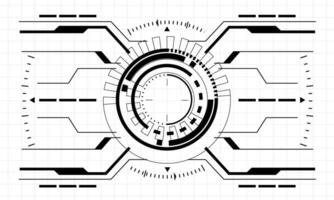 hud sci-fi gränssnitt skärm se svart geometrisk på vit design virtuell verklighet trogen teknologi kreativ visa vektor