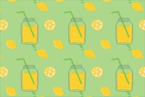 Entgiftung trinken Limonade mit Zitrone Scheiben Muster vektor