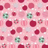 Weihnachten nahtlos Muster mit Bälle auf Rosa Hintergrund vektor