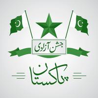 Lycklig självständighetsdag 14 augusti Pakistan hälsningskort vektor