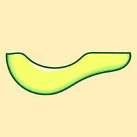 avokado vektor illustration med gul bakgrund samling isolerade