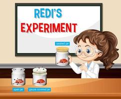 Redis Experiment mit Wissenschaftler-Kinder-Cartoon-Charakter vektor