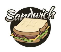 Sandwich Logo Vorlage zum Restaurant vektor