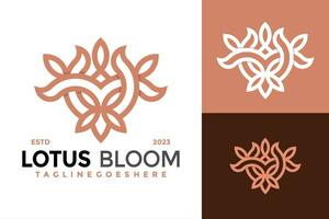 Schönheit Lotus blühen Logo Design Vektor Symbol Symbol Illustration