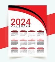 2024 jährlich Kalender Vorlage Design vektor