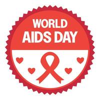 Welt AIDS Tag Aufkleber Etikett, Vektor isoliert auf Weiß Hintergrund. Ornament Design zum Banner, Poster, Sozial Medien, Flyer, Flyer, Netz.