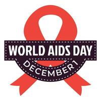 värld AIDS dag klistermärke märka, vektor isolerat på vit bakgrund. prydnad design för baner, affisch, social media, flygblad, flygblad, webb.
