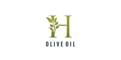 Brief h Logo Design Element Vektor mit Olive Konzept