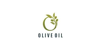 Brief Ö Logo Design Element Vektor mit Olive Konzept